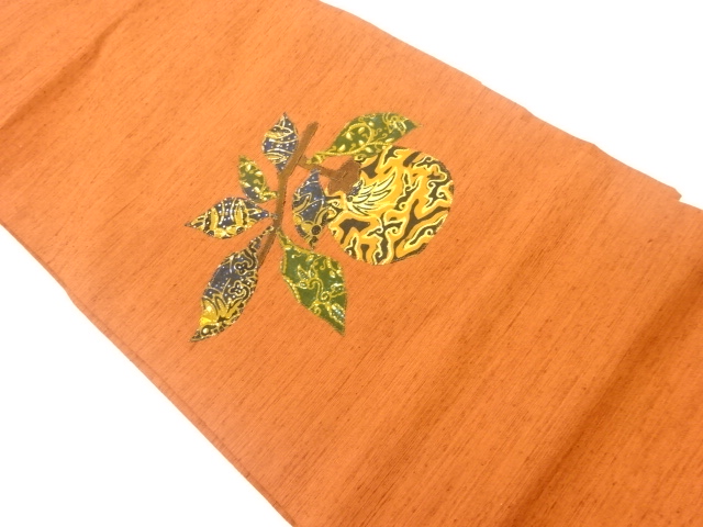 JAPANESE NAGOYA OBI / TSUMUGI / PATCHWORK / LEAVES